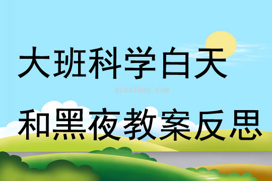 大班科学白天和黑夜教案反思