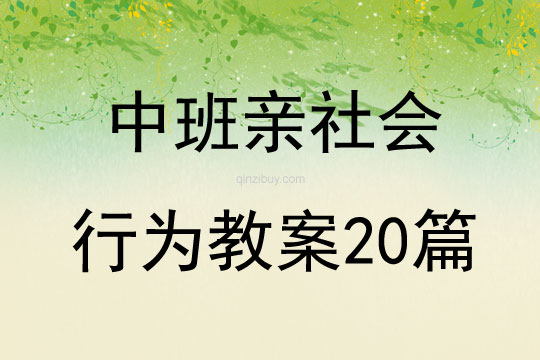 中班亲社会行为教案20篇