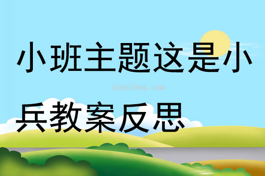 小班主题这是小兵教案反思