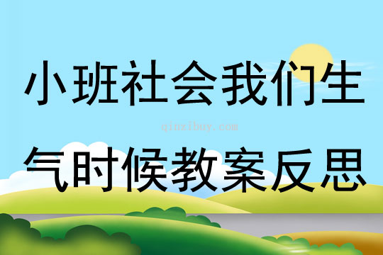 小班社会我们生气时候教案反思