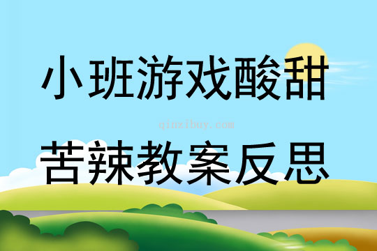 小班游戏酸甜苦辣教案反思