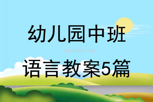 幼儿园中班语言教案5篇