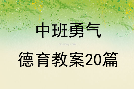 中班勇气德育教案20篇