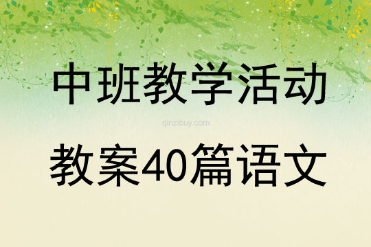 中班教学活动教案40篇语文