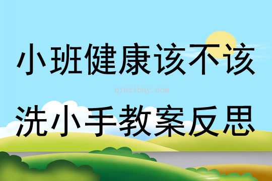 幼儿园小班健康优质课该不该洗小手教案反思