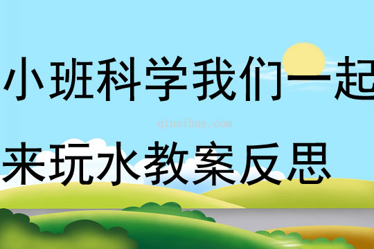 小班科学我们一起来玩水教案反思