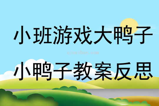 小班游戏大鸭子小鸭子教案反思