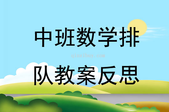 中班数学排队教案反思