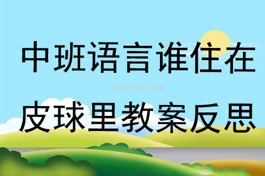 中班语言公开课谁住在皮球里教案反思