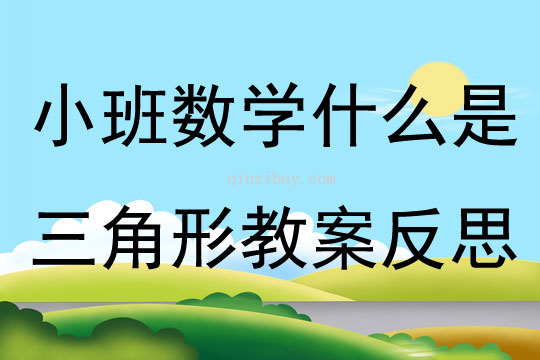 小班数学什么是三角形教案反思