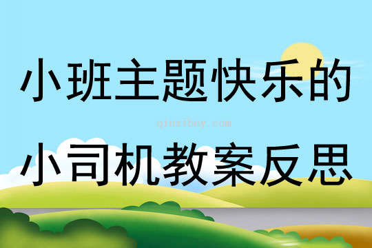 小班主题快乐的小司机教案反思