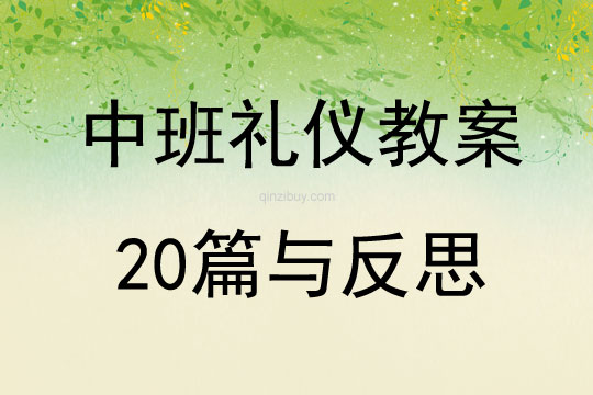 中班礼仪教案20篇与反思