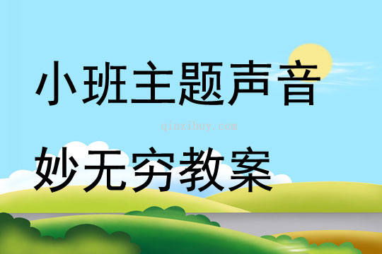 小班主题声音妙无穷教案