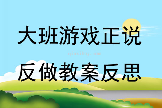 大班游戏正说反做教案反思