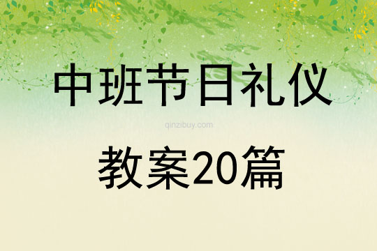 中班节日礼仪教案20篇