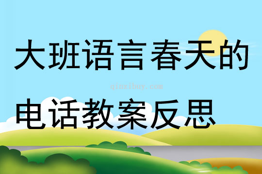 大班语言公开课春天的电话教案反思