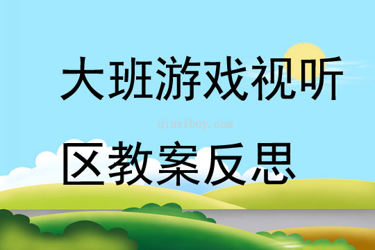 大班游戏视听区教案反思