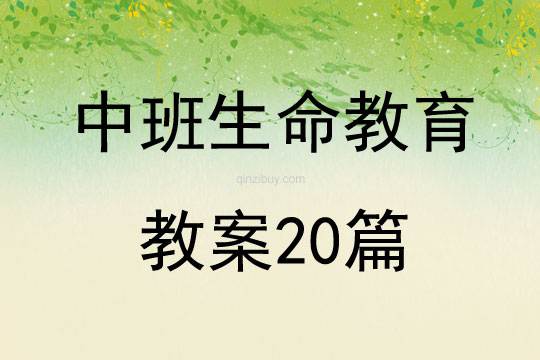 中班生命教育教案20篇