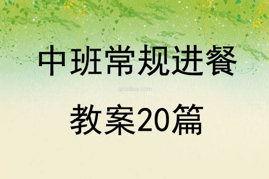 中班常规进餐教案20篇