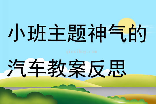 小班主题神气的汽车教案反思