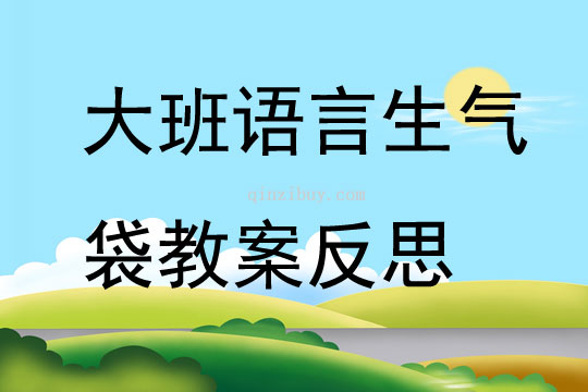 大班语言生气袋教案反思