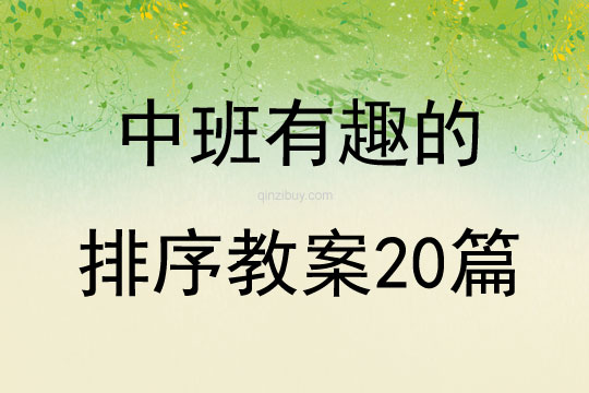 中班有趣的排序教案20篇