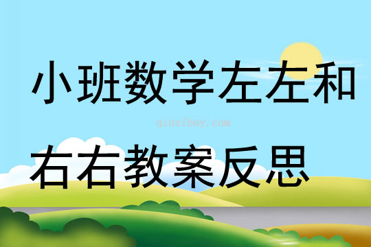 小班数学左左和右右教案反思