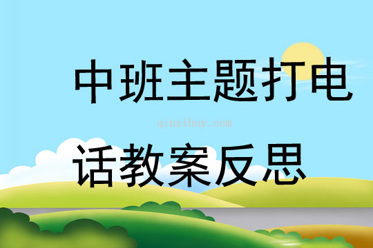 中班主题打电话教案反思