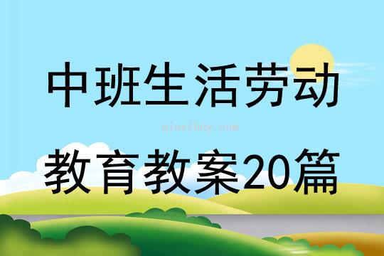 中班生活劳动教育教案20篇