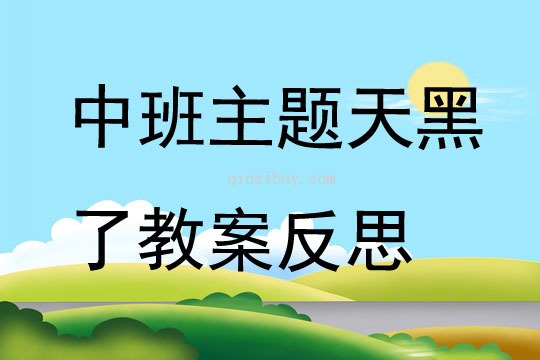 中班主题天黑了教案反思