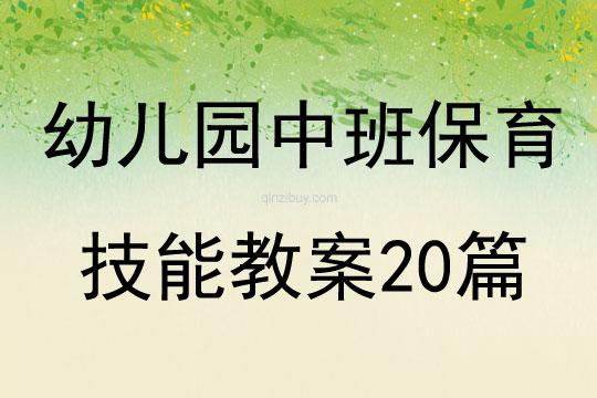 幼儿园中班保育技能教案20篇