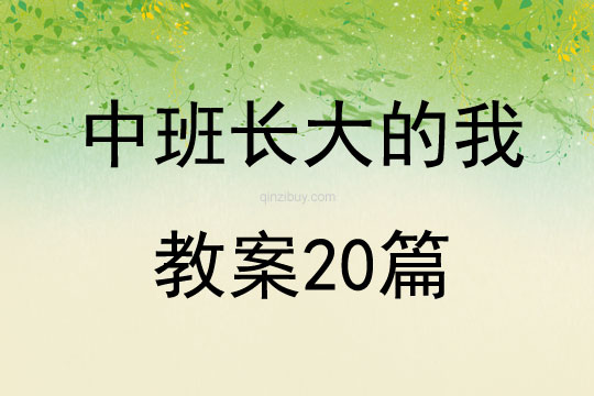 中班长大的我教案20篇