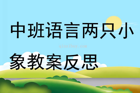 中班语言两只小象教案反思