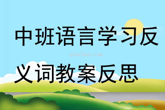 中班语言学习反义词教案反思