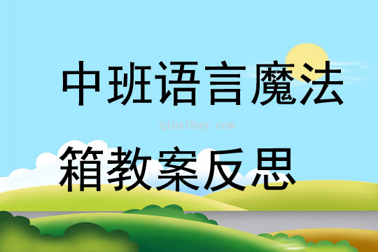 中班语言魔法箱教案反思