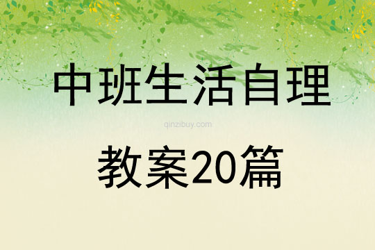 中班生活自理教案20篇