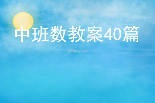 中班数教案40篇