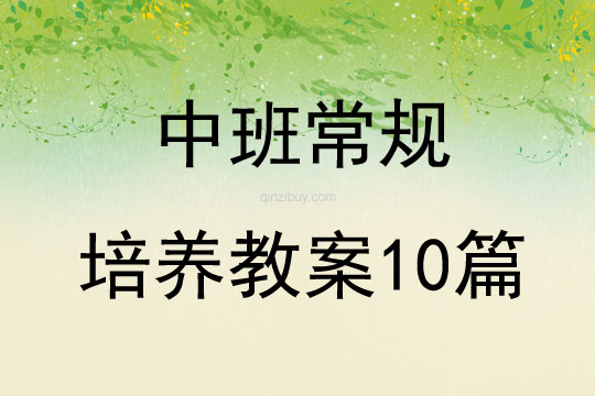 中班常规培养教案10篇