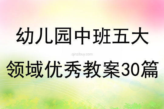 幼儿园中班五大领域优秀教案30篇