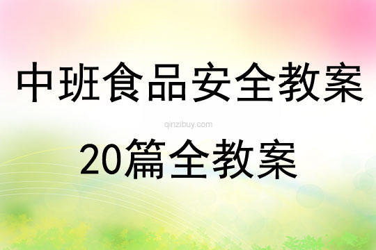 中班食品安全教案20篇全教案