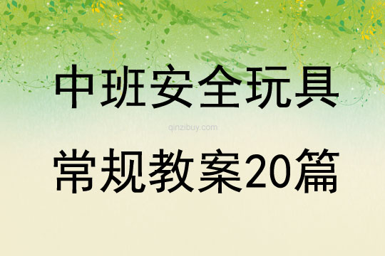 中班安全玩具常规教案20篇