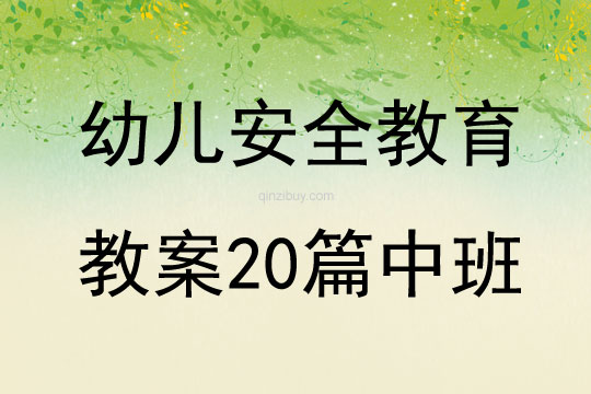 幼儿安全教育教案20篇中班