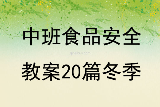 中班食品安全教案20篇冬季