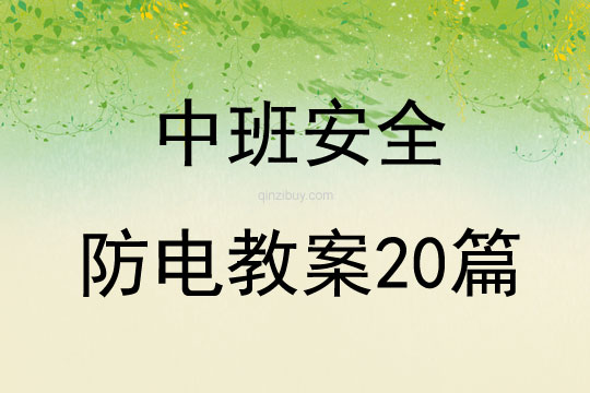 中班安全防电教案20篇