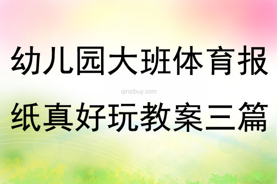 幼儿园大班体育报纸真好玩教案三篇