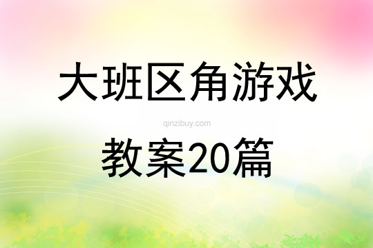 大班区角游戏教案20篇