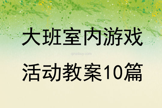 大班室内游戏活动教案10篇