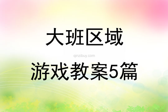 大班区域游戏教案5篇