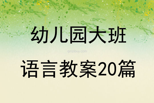 幼儿园大班语言教案20篇