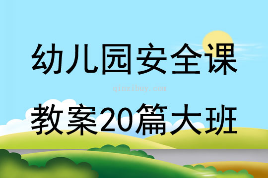 幼儿园安全课教案20篇大班